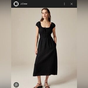 Viral J. Crew cap sleeve midi dress in linen ~ Size Small